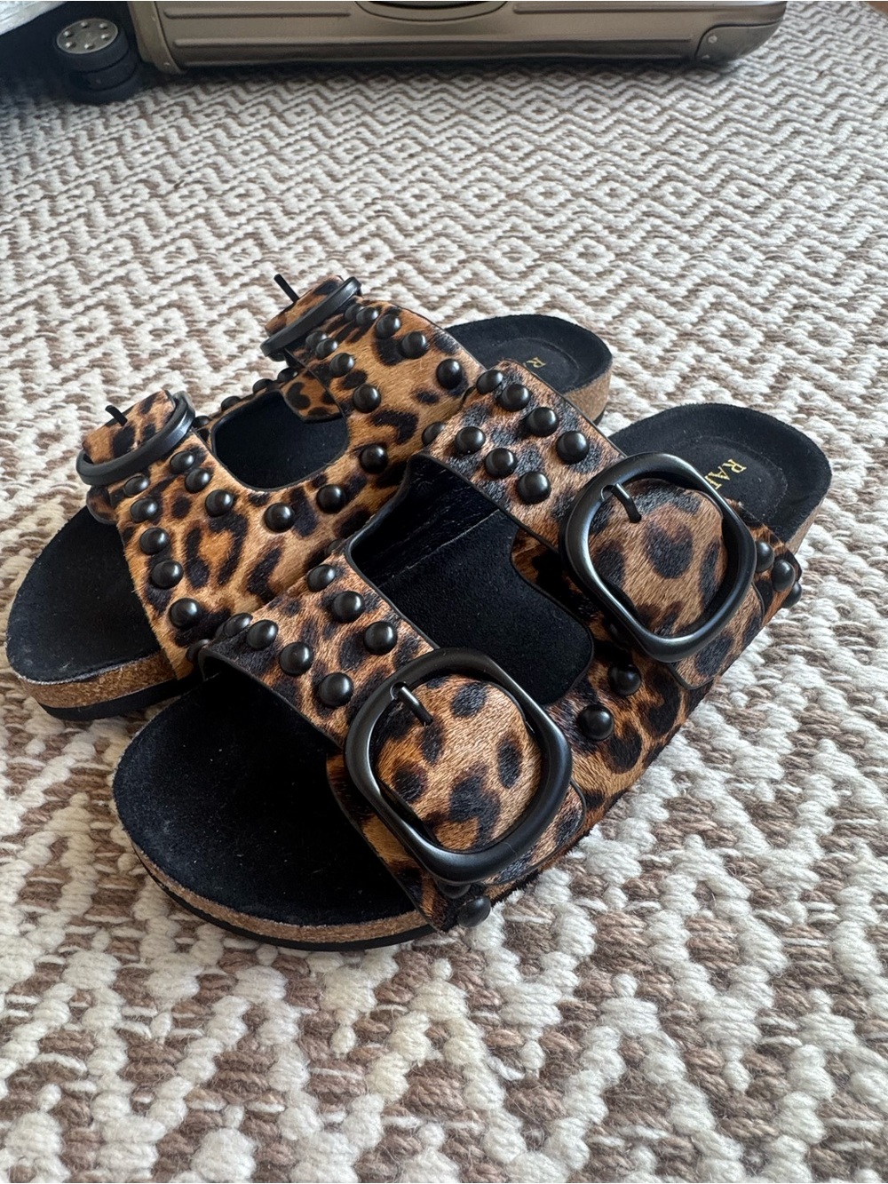 Studded Cheetah Rhapsodia “Birkenstocks” in size 9